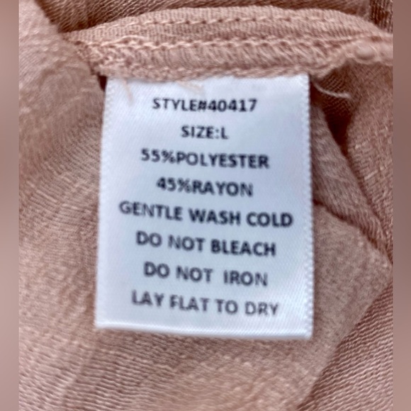 Grade and Gather Tea Rose Pink Gauze Blouse. Size L - Picture 8 of 8